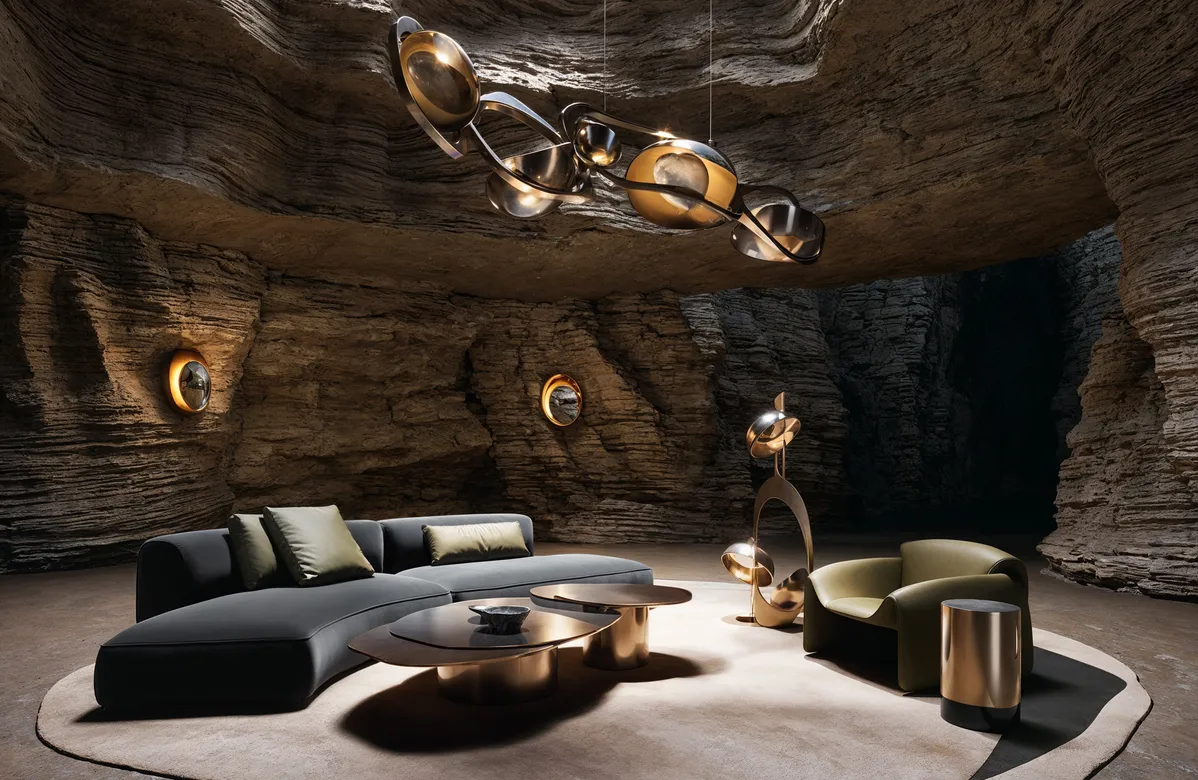 A close-up of the luxurious living room, focusing on a cozy armchair and a vase of flowers on a wooden coffee table. This highlights how 3d furniture rendering services can create intimate and detailed renderings of interior decor elements.