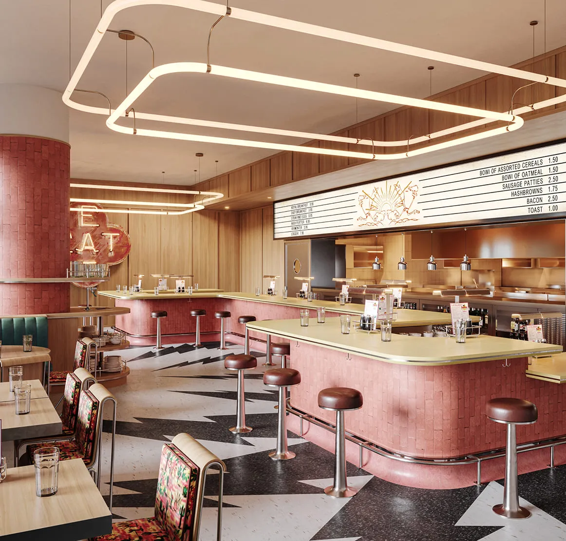 Architectural visulization of a public space in Canada. 