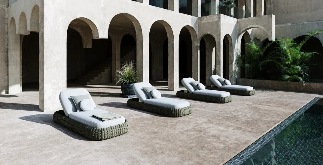 3D product image of a luxury outdoor furniture.
