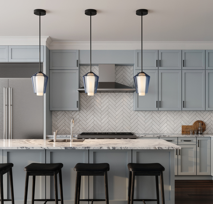 A sophisticated restaurant 3D rendering of a high-end bar, with an exquisite marble counter, well-organized shelves of spirits, and chic decor elements.