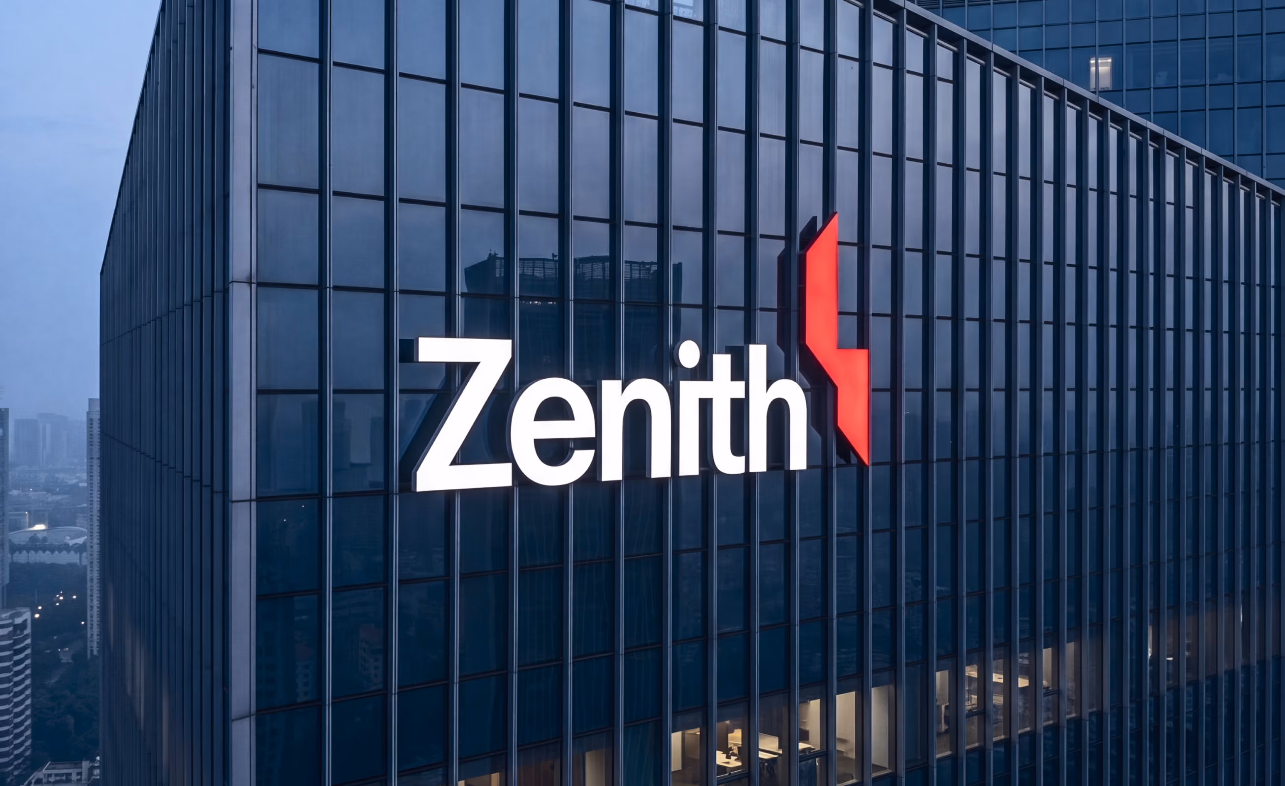 Zenith building facade and brand mark