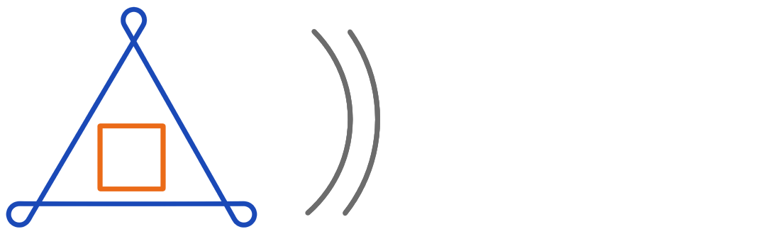 A glyph featuring a square resting inside a triangle with waves radiating away from it illustrates the movement of prototypes to manufacturability.