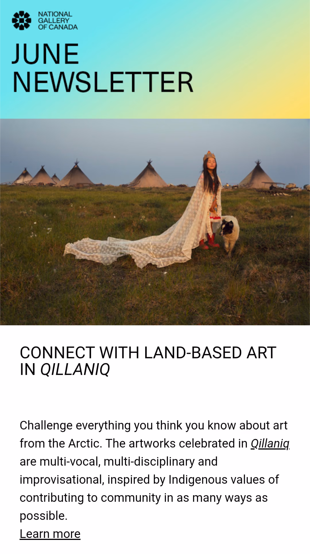 National Gallery of Canada email newsletter