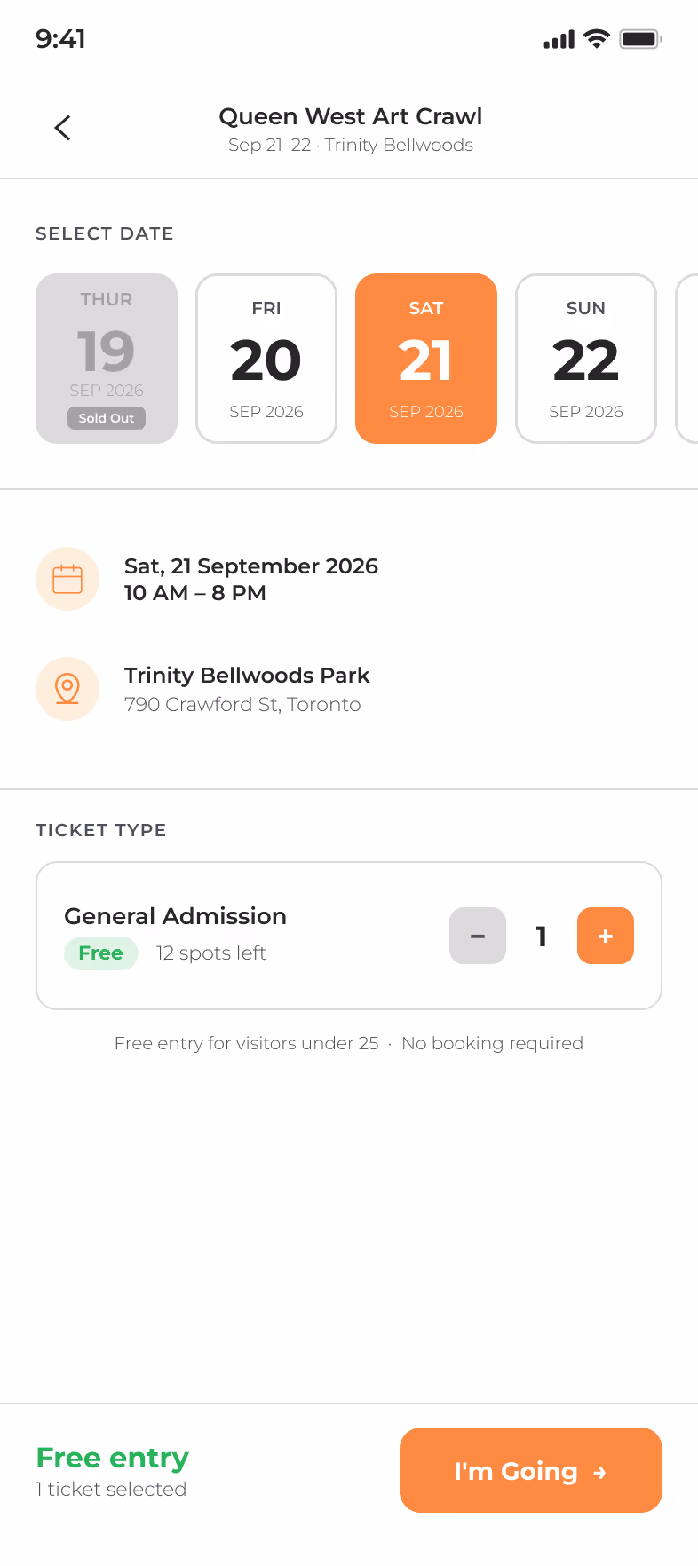 RSVP date and ticket