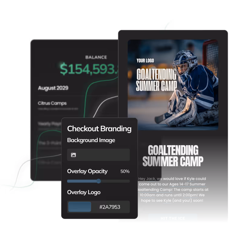 Goaltending graphic showing branding and marketing