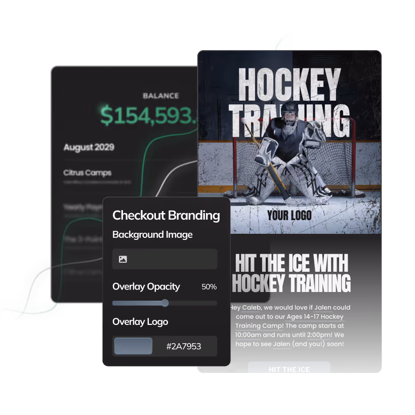 Hockey graphic showing branding and marketing