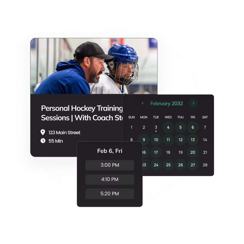 Hockey graphic showing individual bookings on Citrus