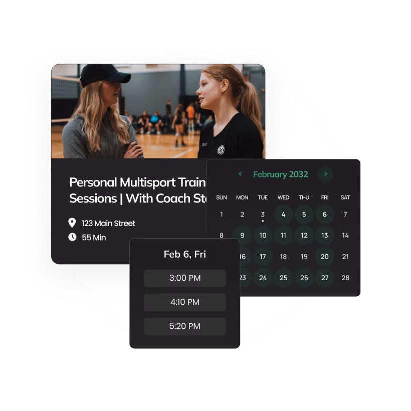 Multisports graphic showing individual bookings on Citrus
