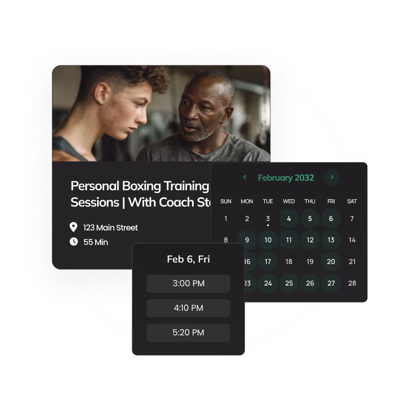 Boxing graphic showing individual bookings on Citrus