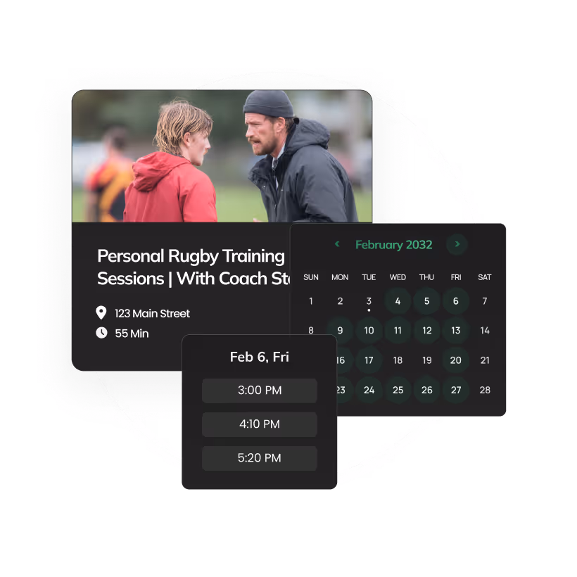 Rugby graphic showing individual bookings on Citrus