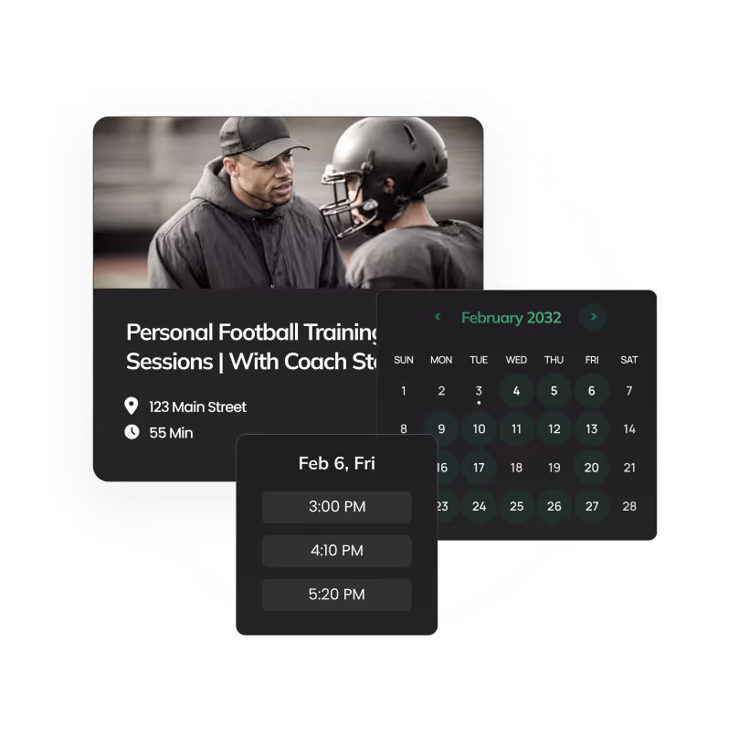 Football graphic showing individual bookings on Citrus