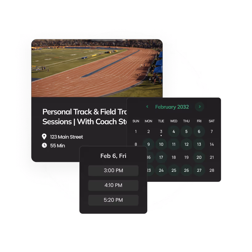 Track and field graphic showing individual bookings on Citrus