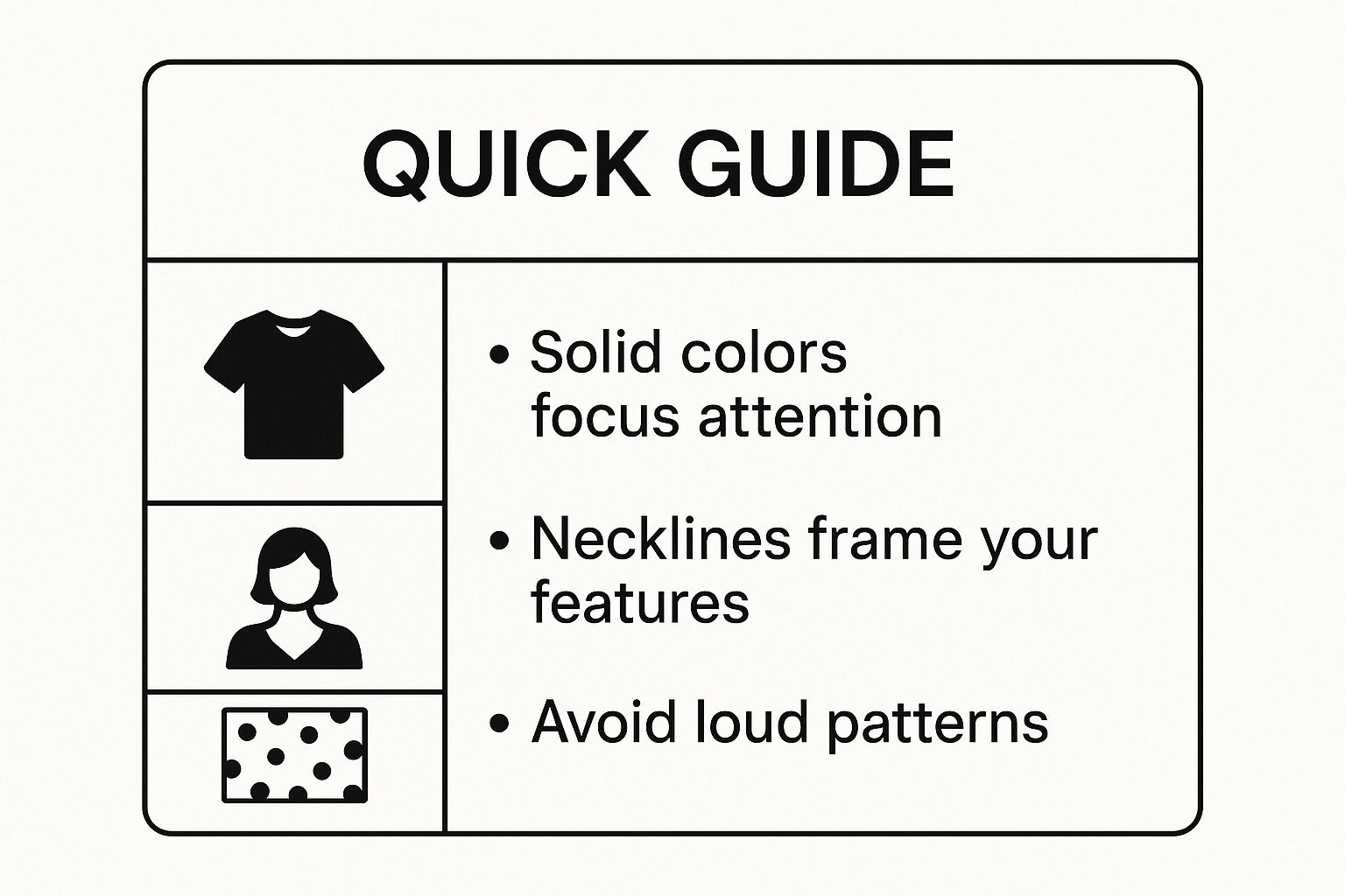 Infographic about what to wear for headshots