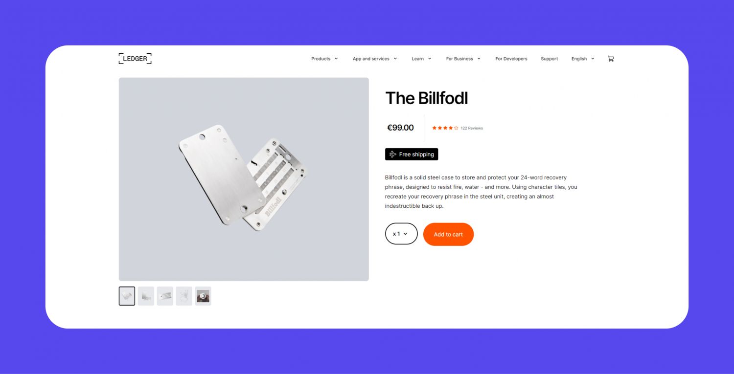 Billfodl-seed-phrase-storage
