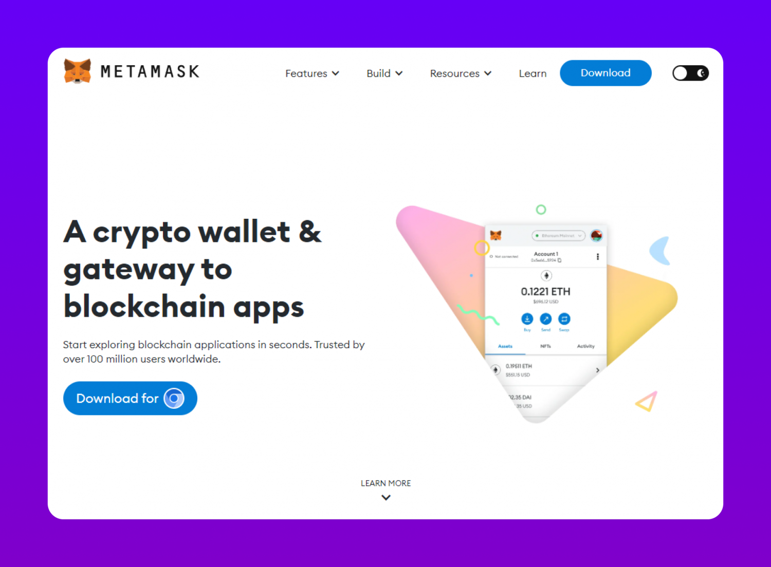 MetaMask's official website