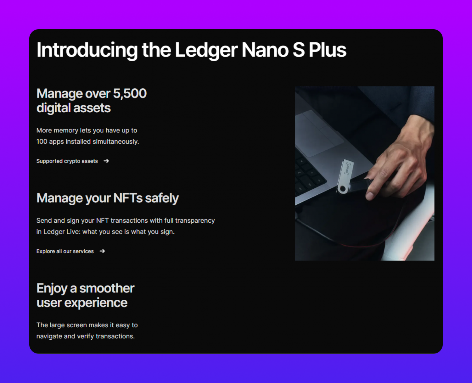 Ledger's official website