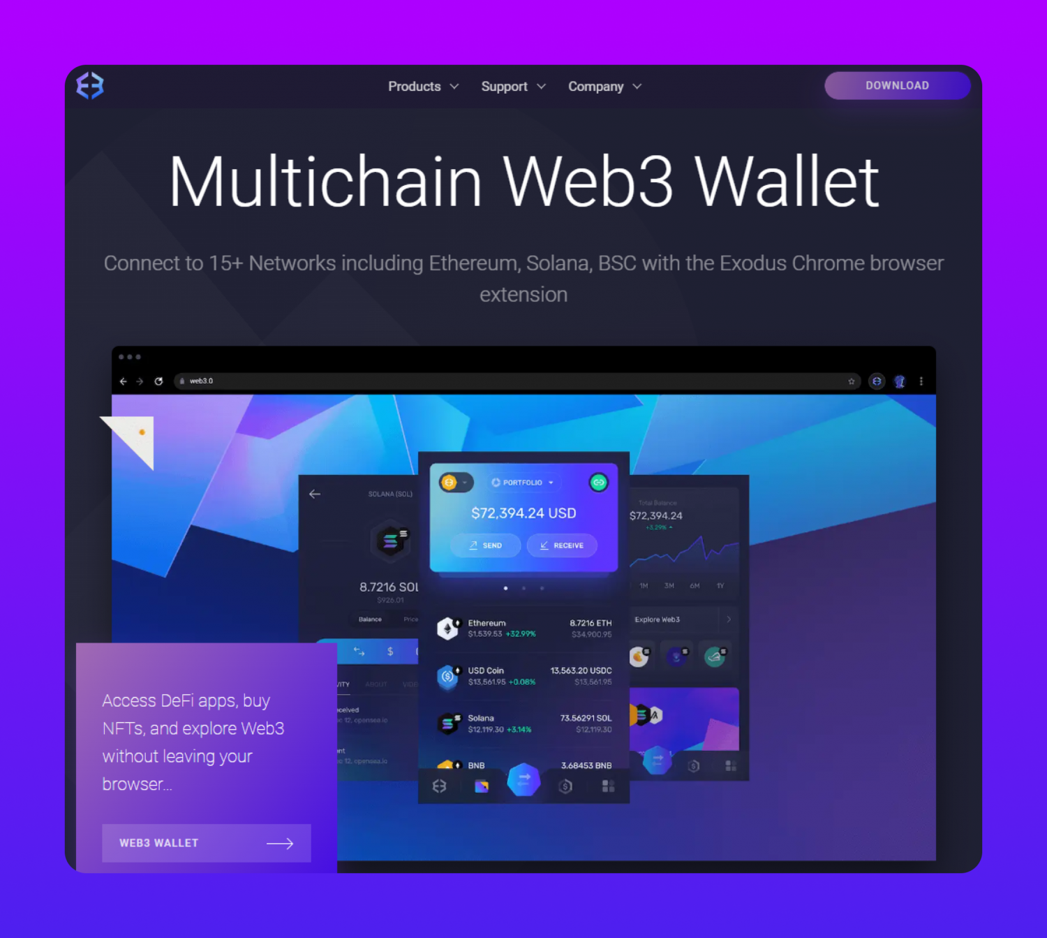 Exodus Wallet's official website
