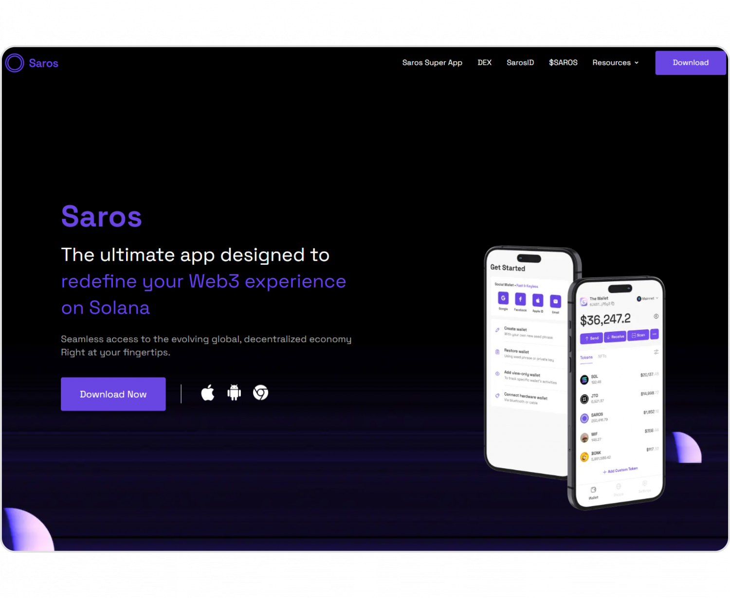 Saros V2 website