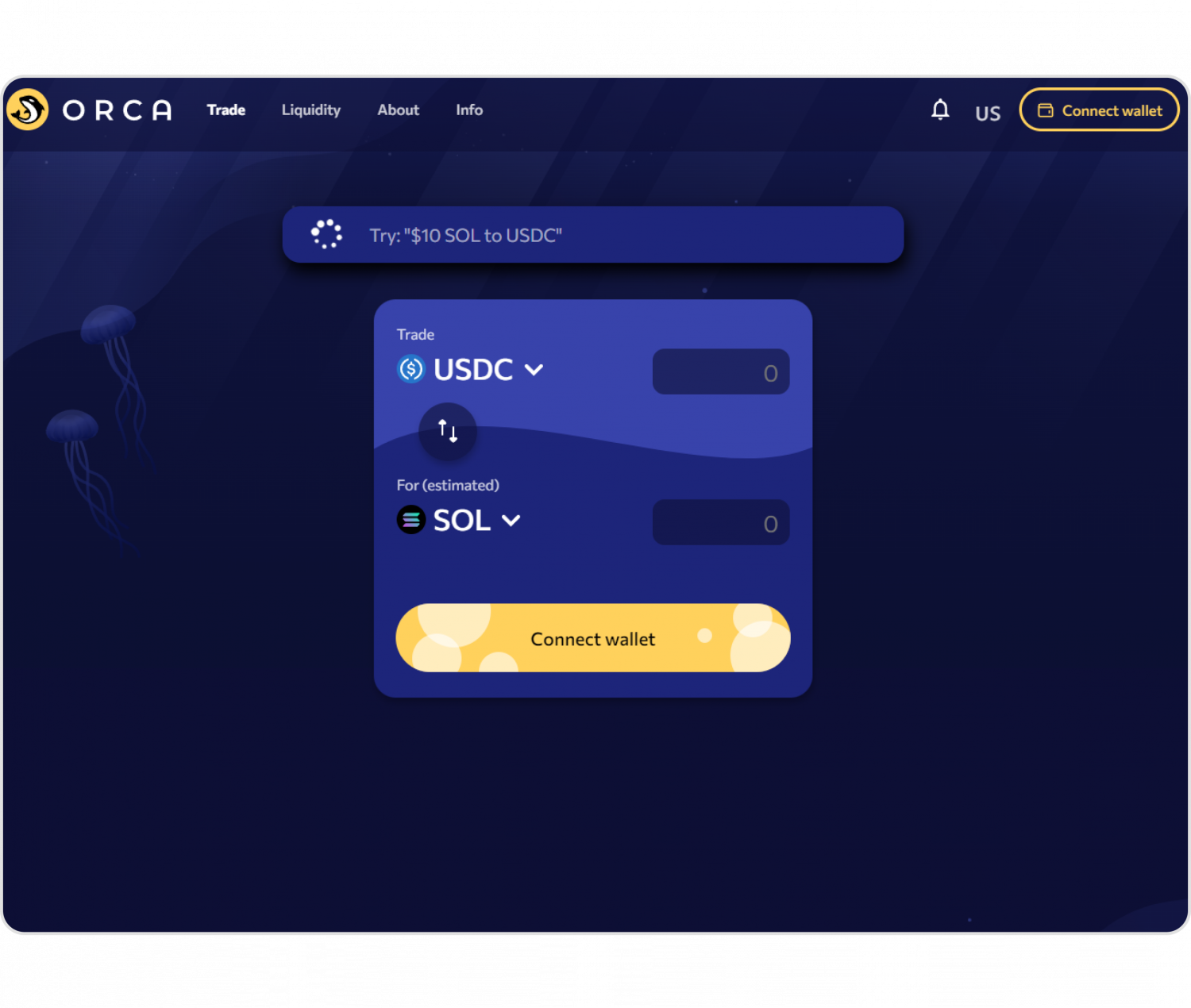 Orca's trading interface