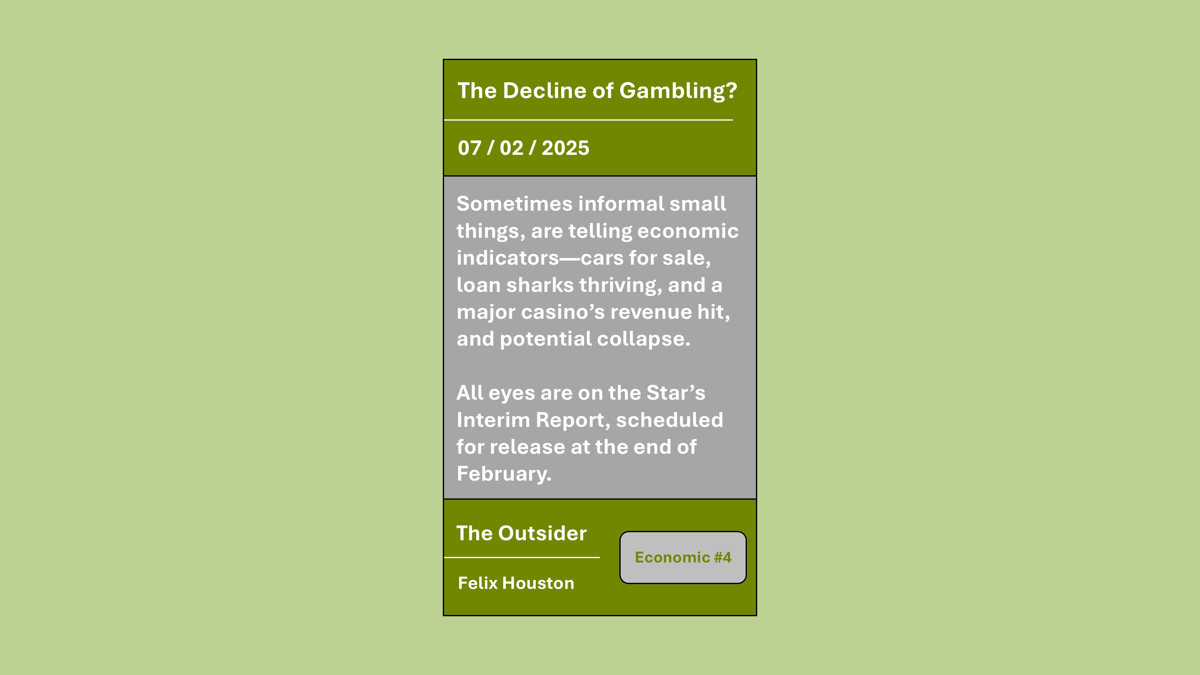 The Decline of Gambling?