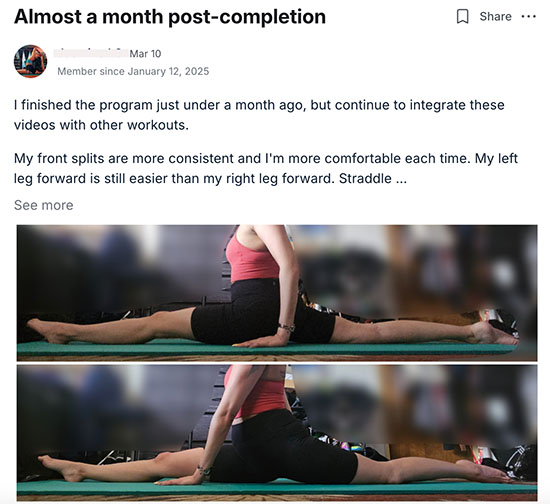 Circus Stretching program splits progress