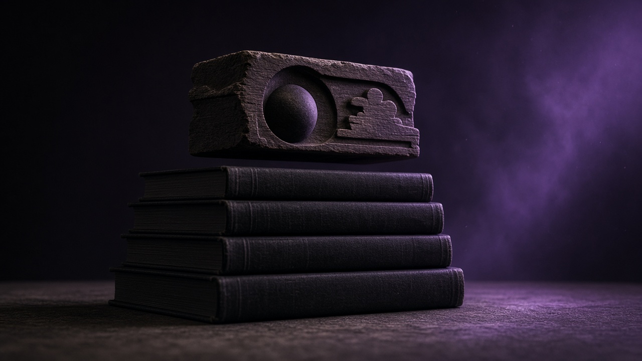 Single carved mandate block lifted from dark corporate stack - Motto x Beyond Chiefs