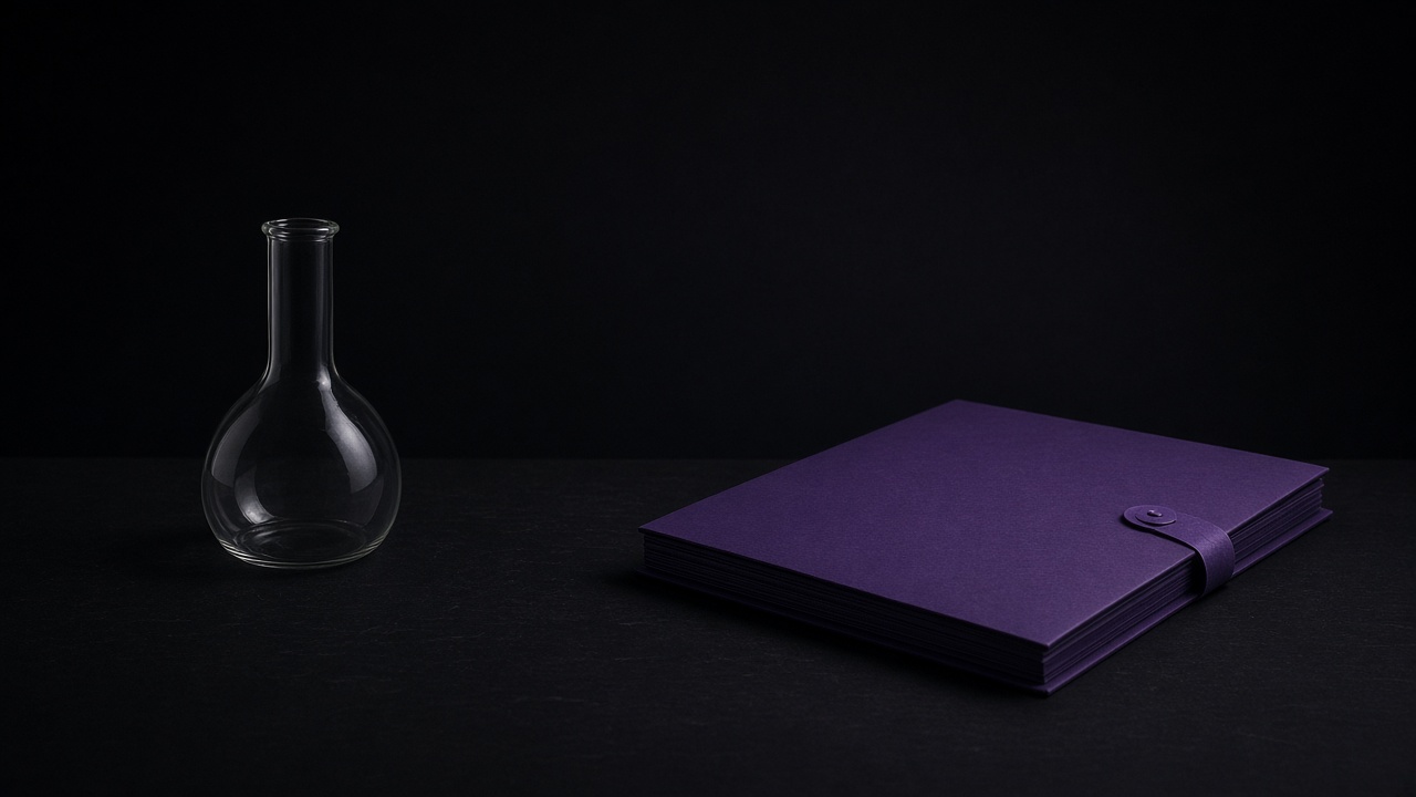 Lab flask beside sealed applied-AI mandate - Motto x Beyond Chiefs