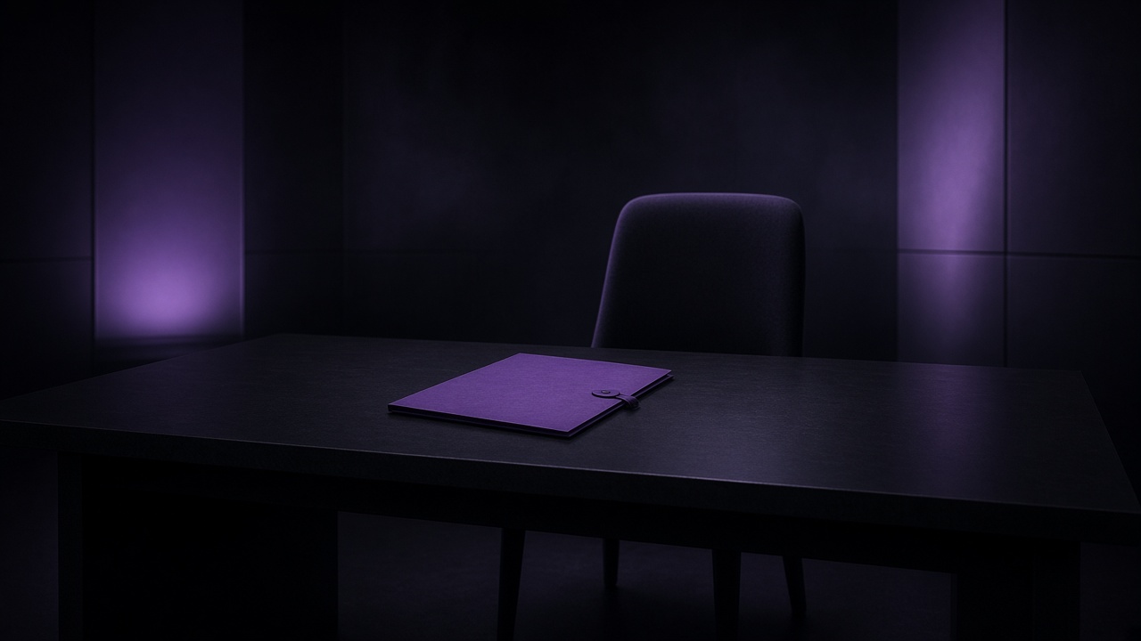 Empty conference chair with sealed AI leadership mandate - Motto x Beyond Chiefs