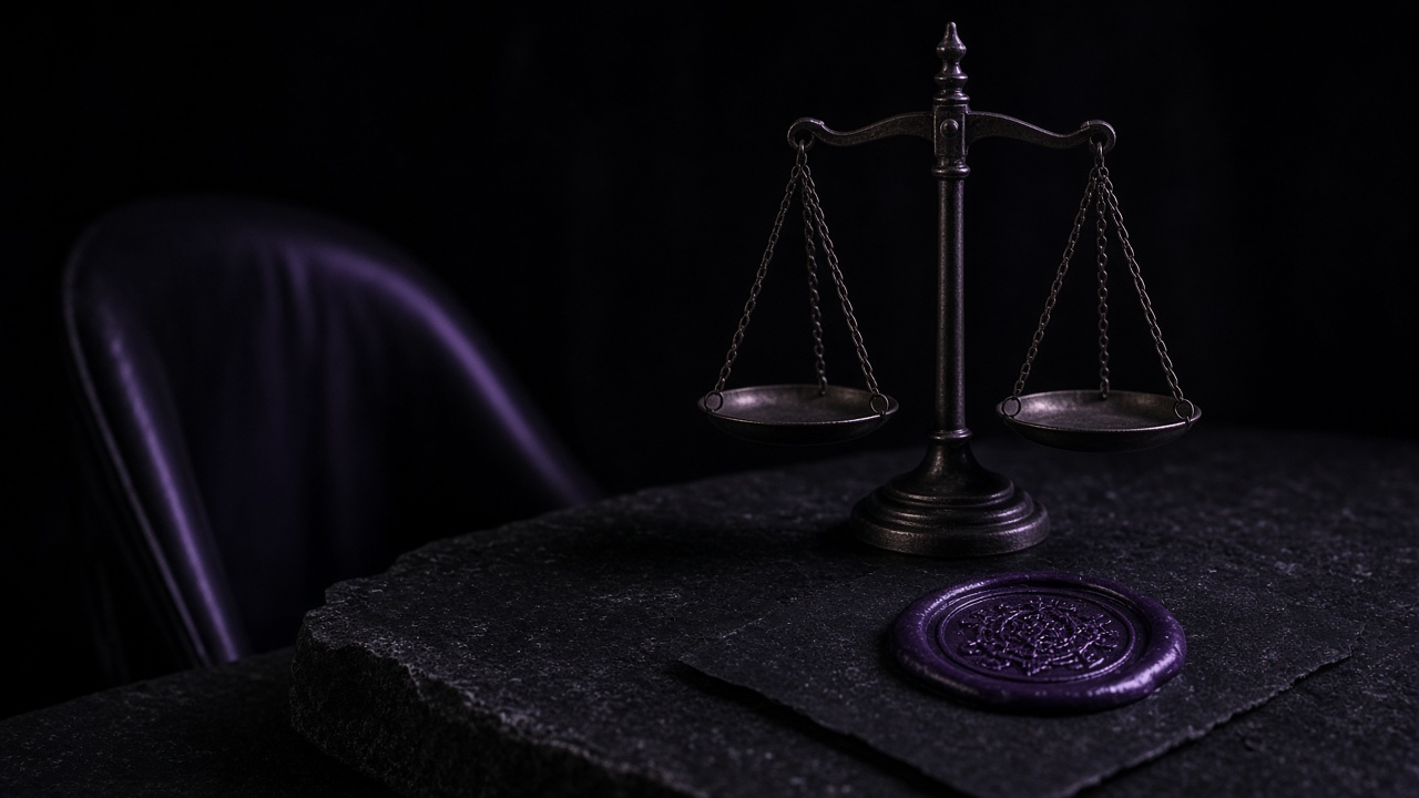 Empty scales of justice with sealed GC AI risk mandate - Motto x Beyond Chiefs