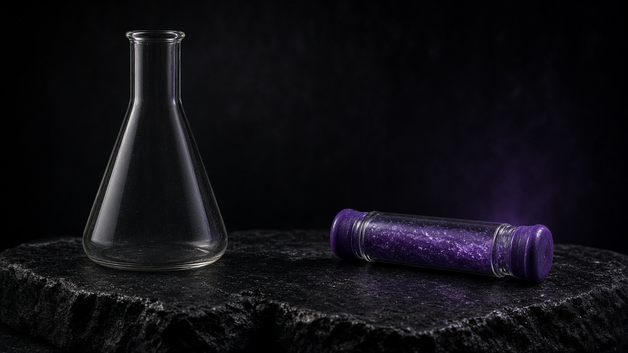 Empty ChemTech flask with sealed AI mandate - Motto x Beyond Chiefs