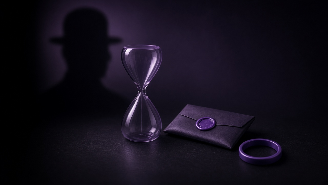 Empty hourglass with sealed CAIO mandate-length seal - Motto x Beyond Chiefs
