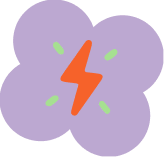 Sticker fleur éclair