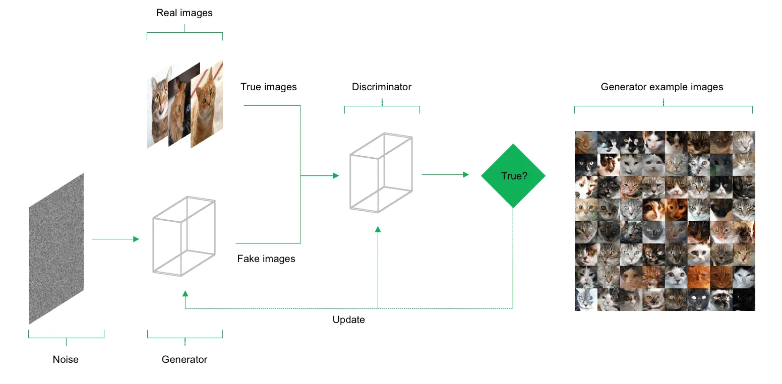 Schematische Darstellung eines GAN