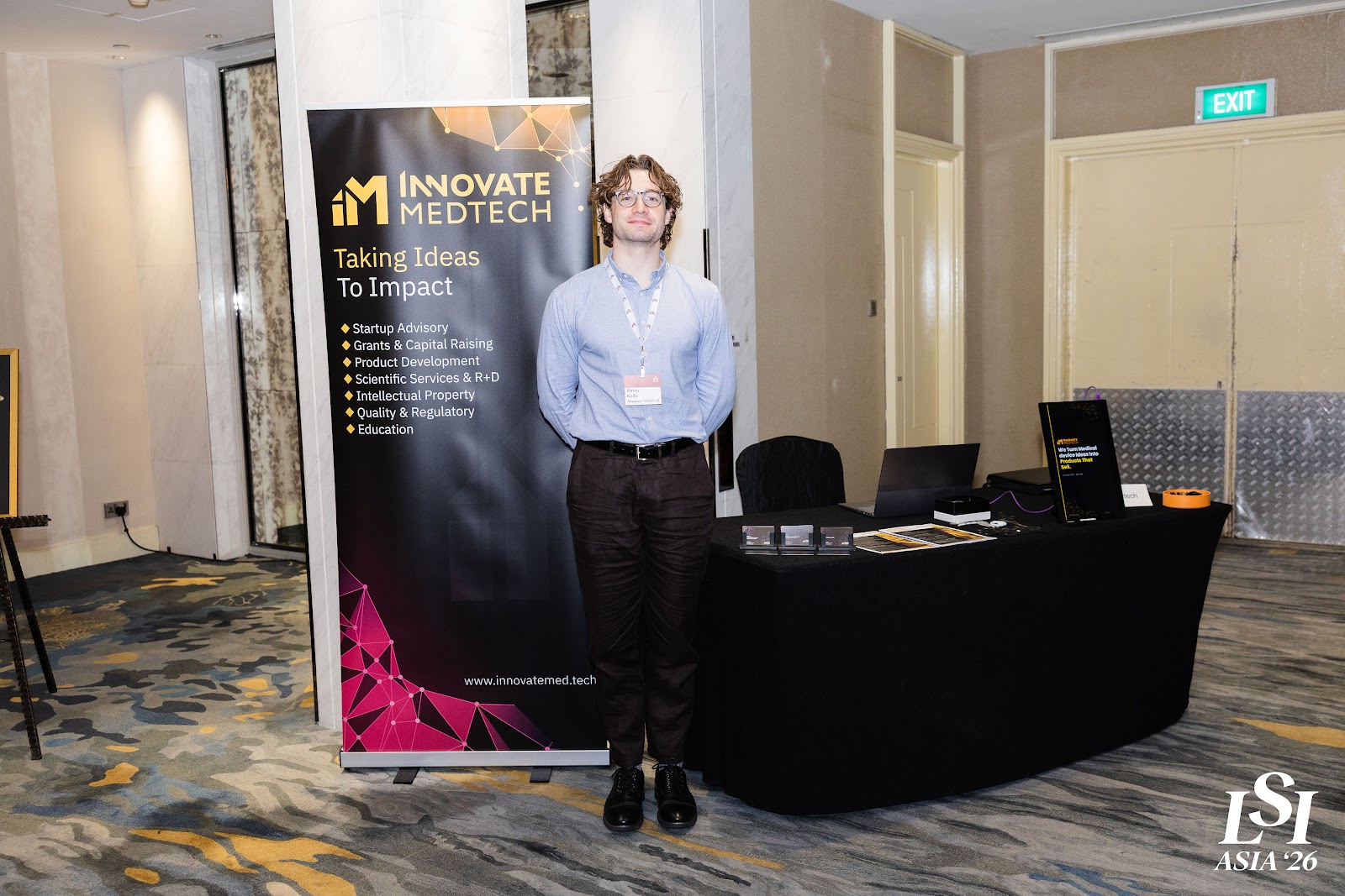 Davey Kelly at the Innovate Medtech booth during LSI Asia 26