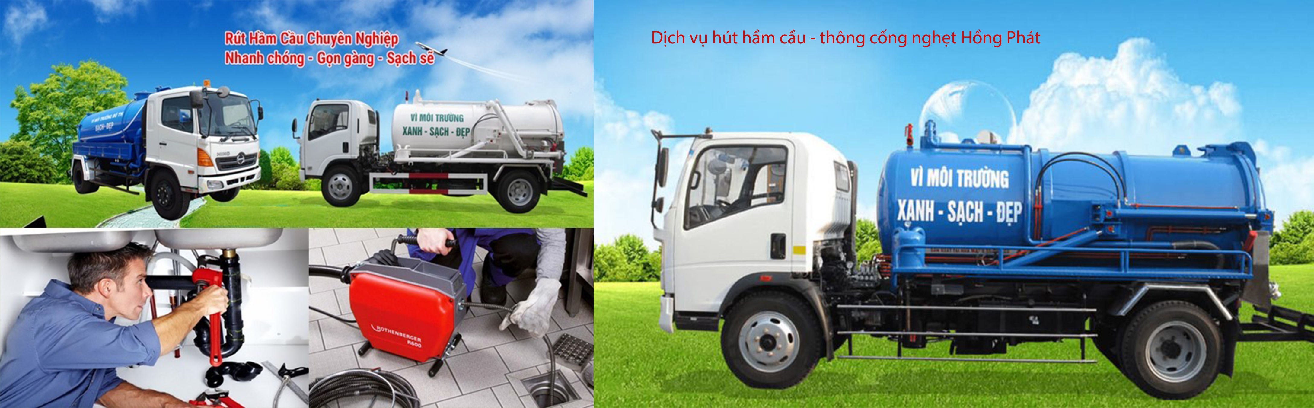 Hút hầm cầu- thông công nghẹt giá rẻ