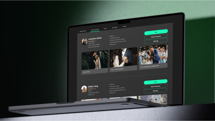 A web app on displayed on a laptop screen