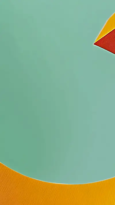 Abstract close-up of curved architectural elements with smooth teal and textured orange surfaces, showing a corner detail at top right.