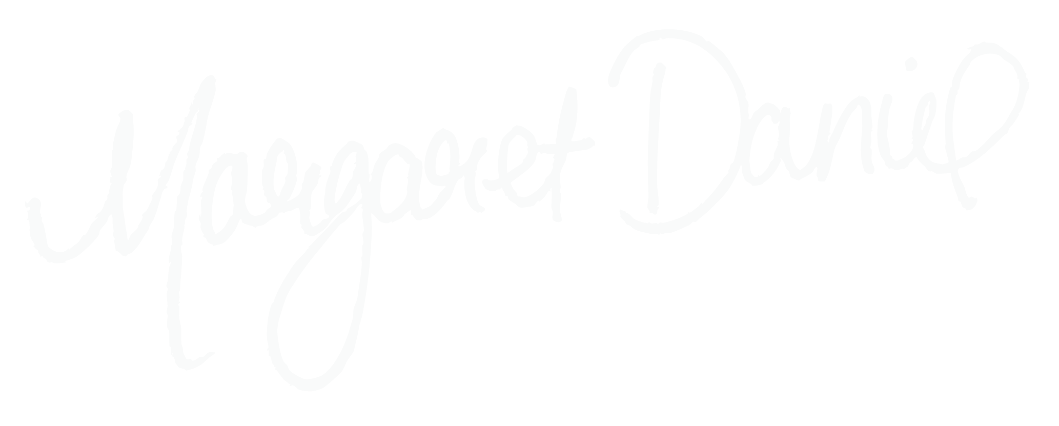 White handwritten signature of Margaret Daniel on a transparent background.