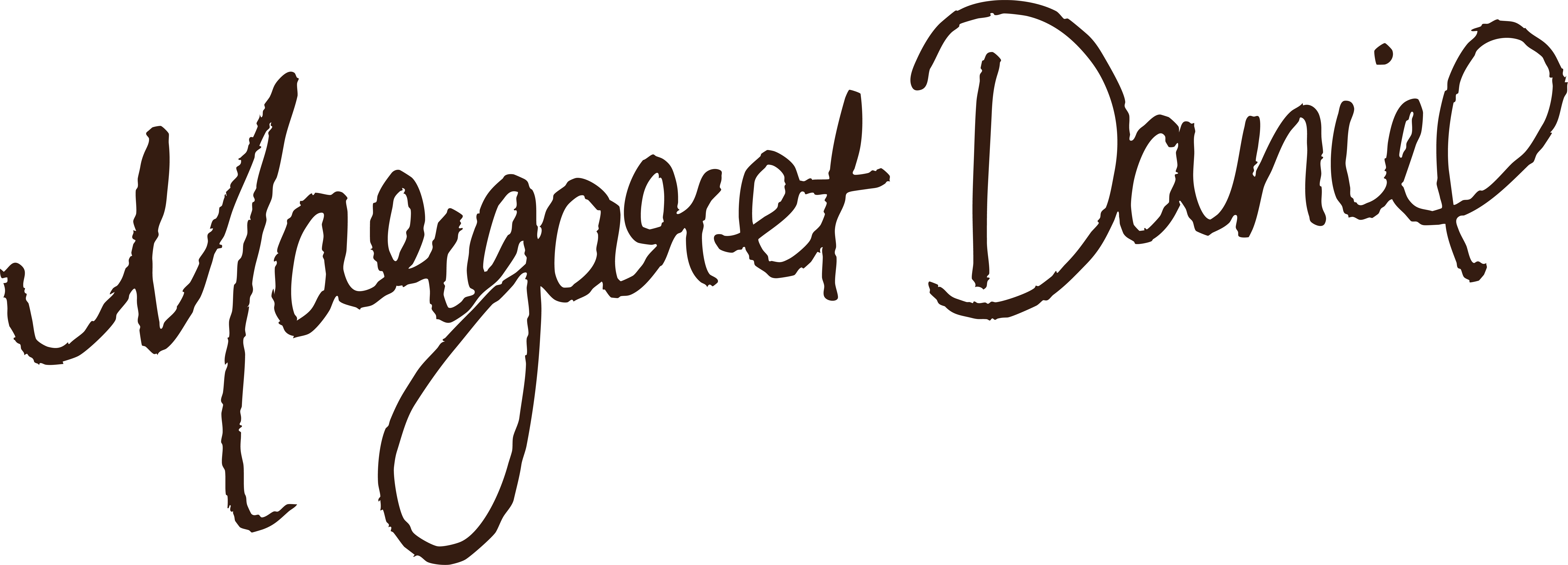 Signature reading 'Margaret Daniel' in cursive brown handwriting.