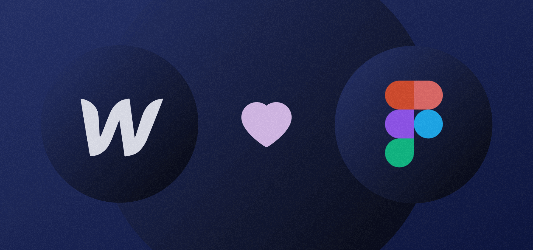 W loves Figma design tool with colorful logo on dark background