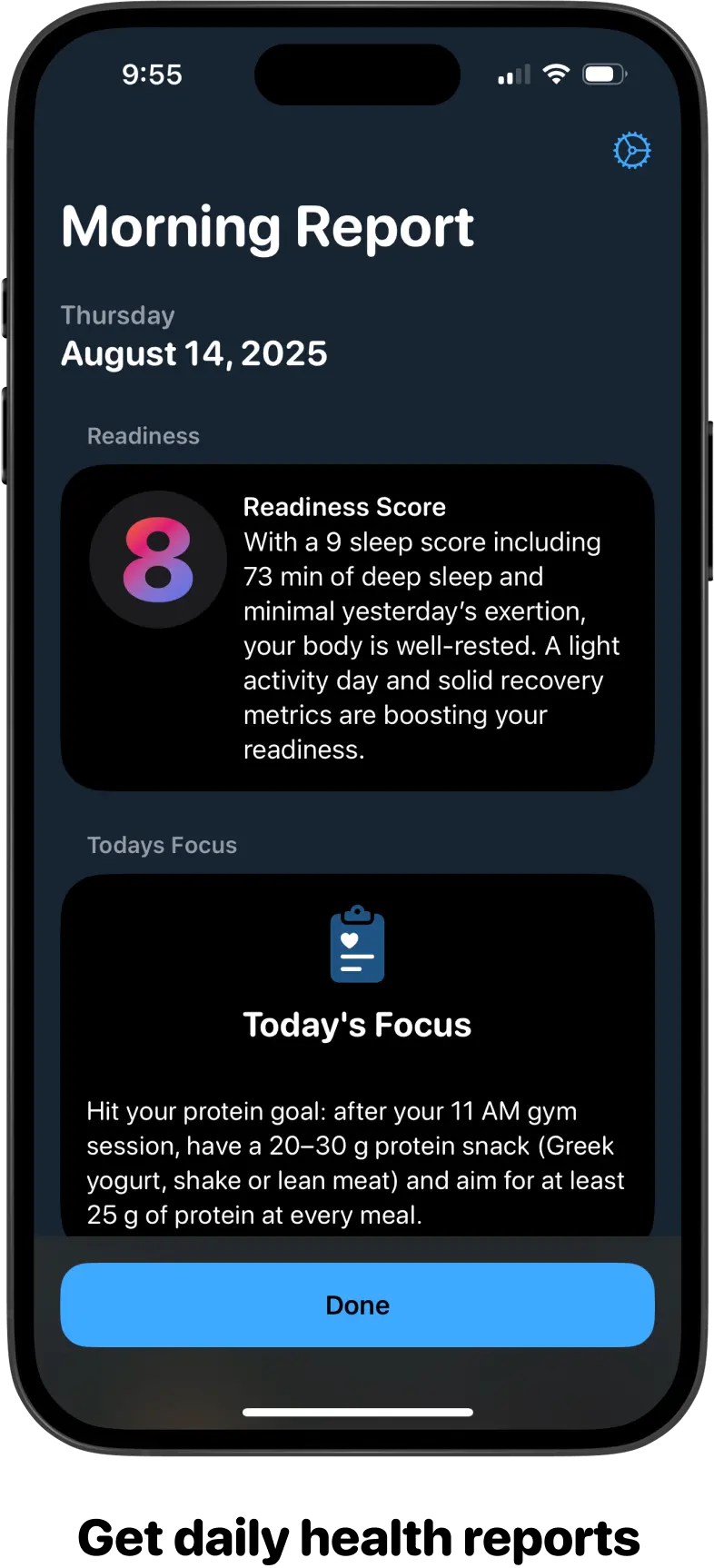 Get daily health reports