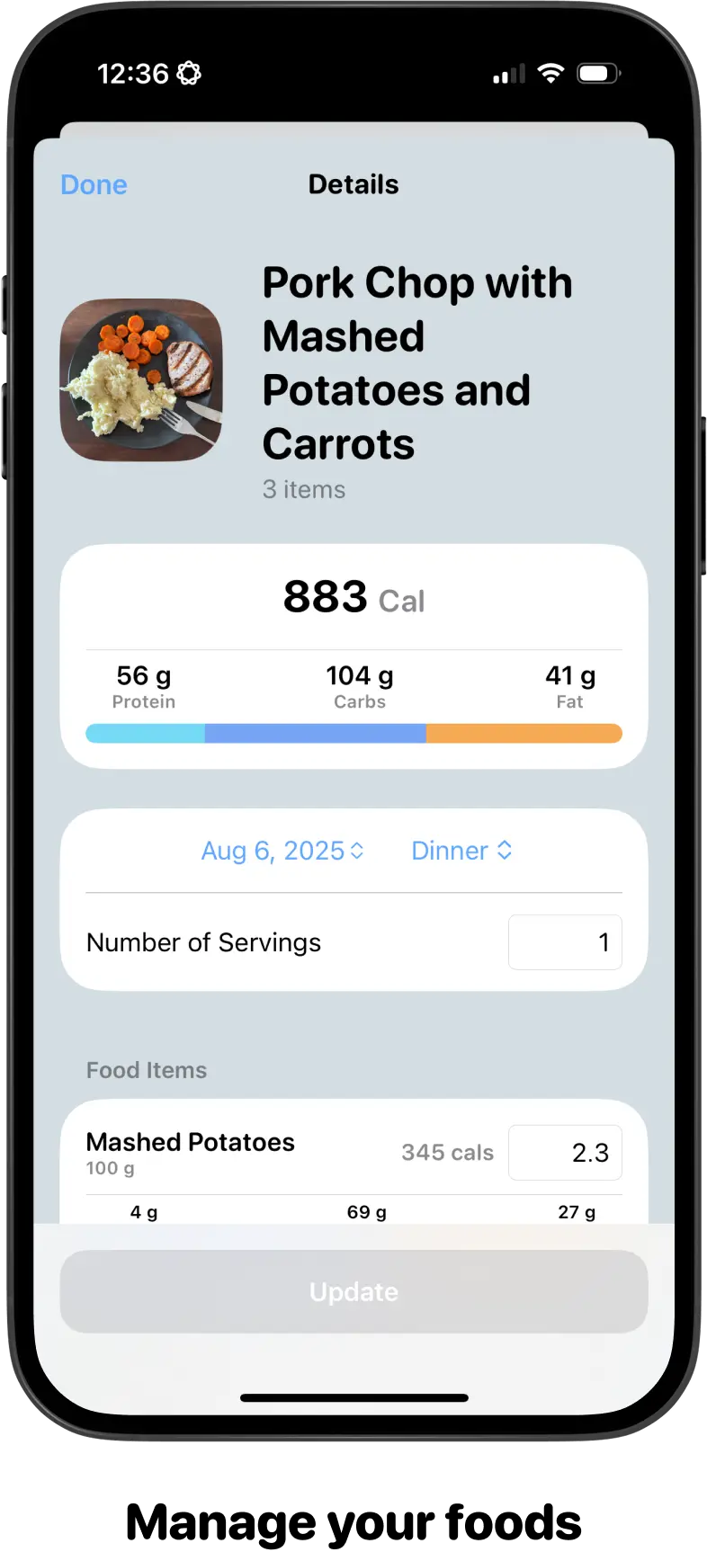 Manage your foods