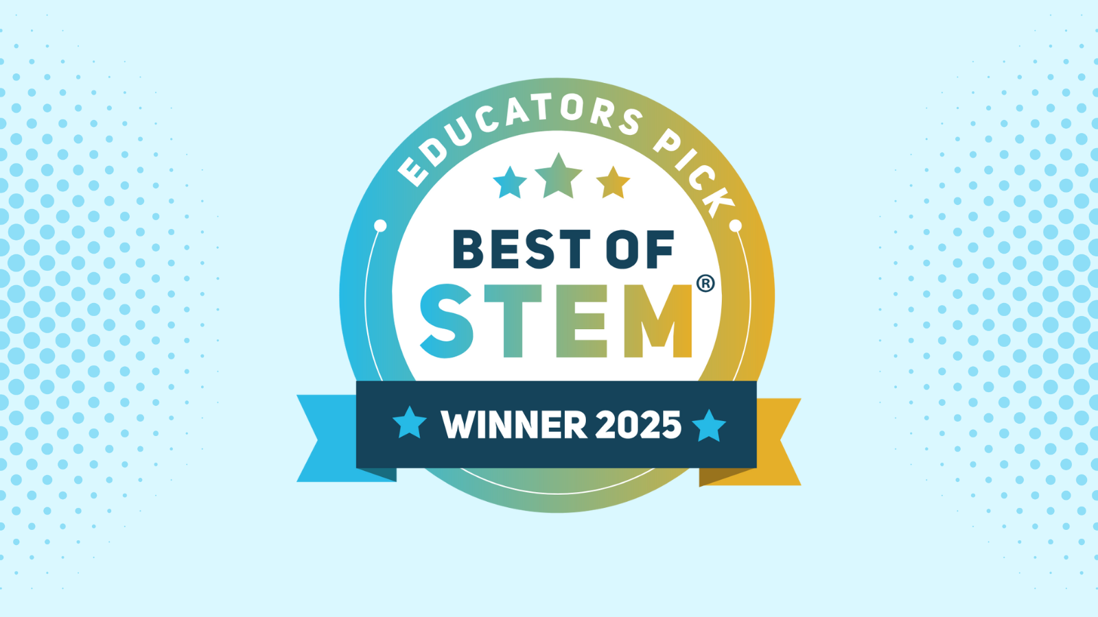 Best in STEM winner badge on a blue background