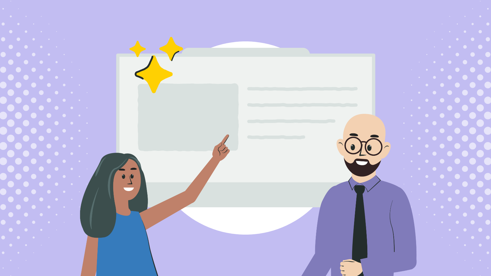 Student and teacher at a smart board with AI symbol above