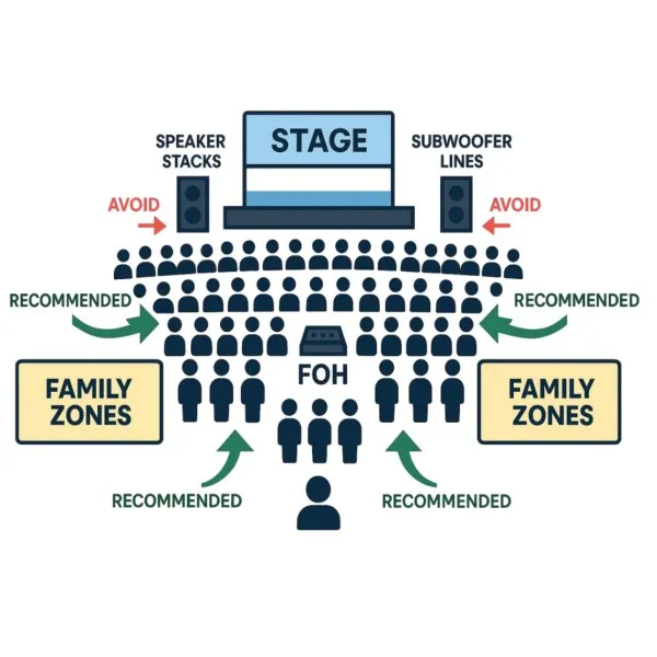 Festival seating noise diagram