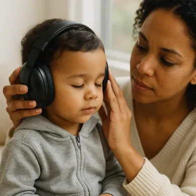 Fitting kids’ earmuffs