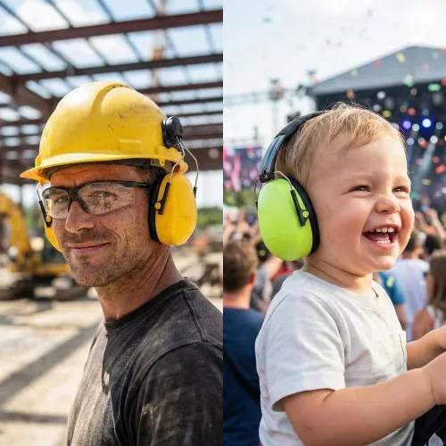 heavy-duty earmuffs and noise-canceling earmuff
