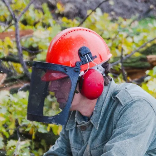 Helmet-mounted safety earmuff