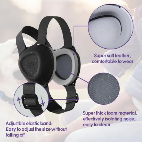 Dog earmuff cup and cushion overview showing how dog ear muffs reduce noise