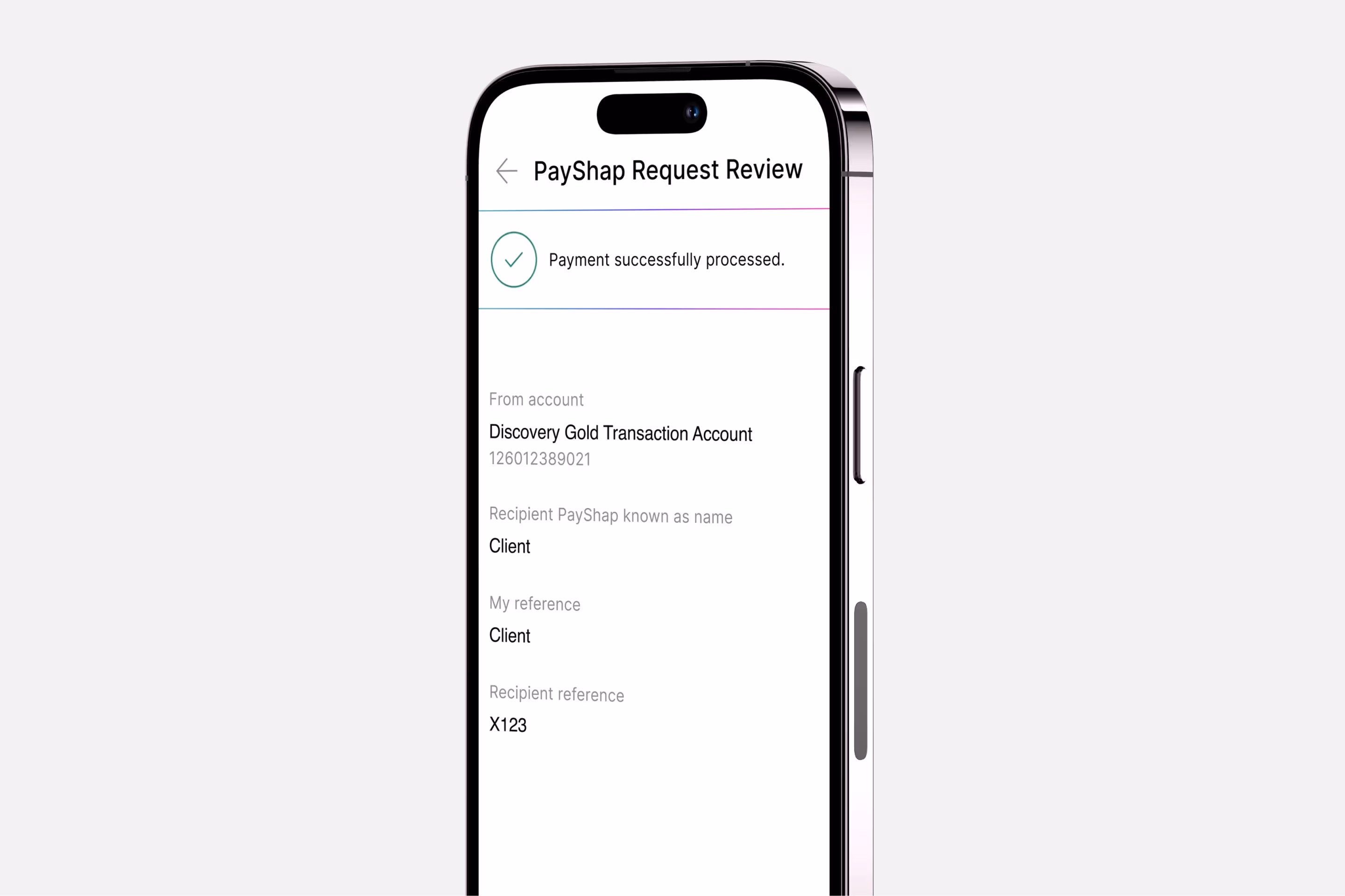 Stitch PayShap Request Step 3 – Payment Success